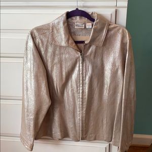 Beige suede metallic jacket